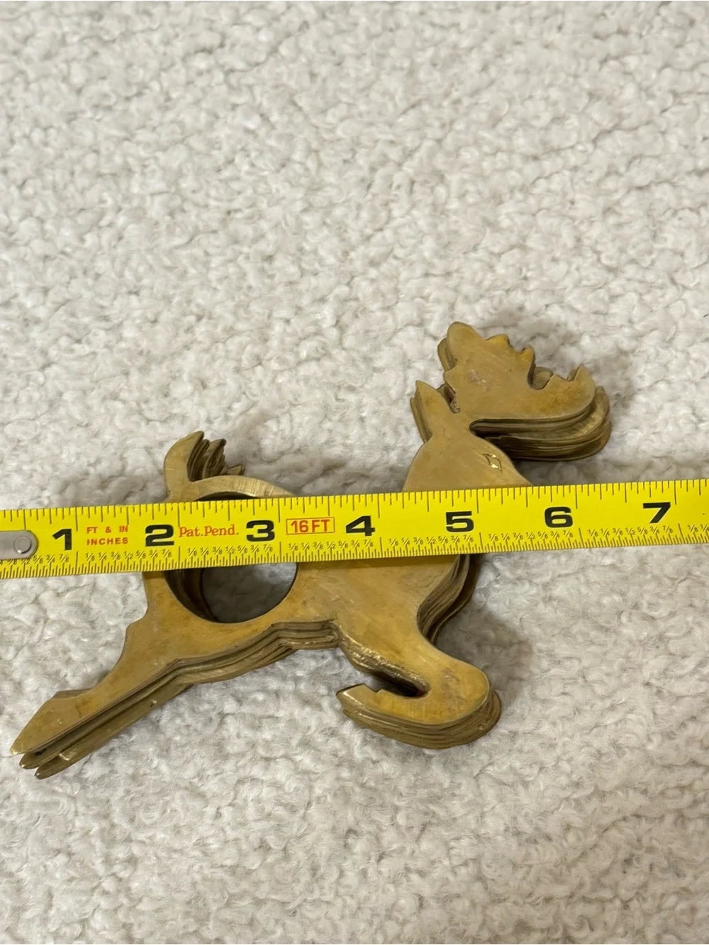 Set Of 10 Vintage India Brass Reindeer Napkin Rings Christmas Holiday Very Nice!